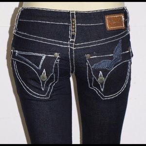 New Women ROBIN'S JEAN sz 25 Heavy Stitching Jeans